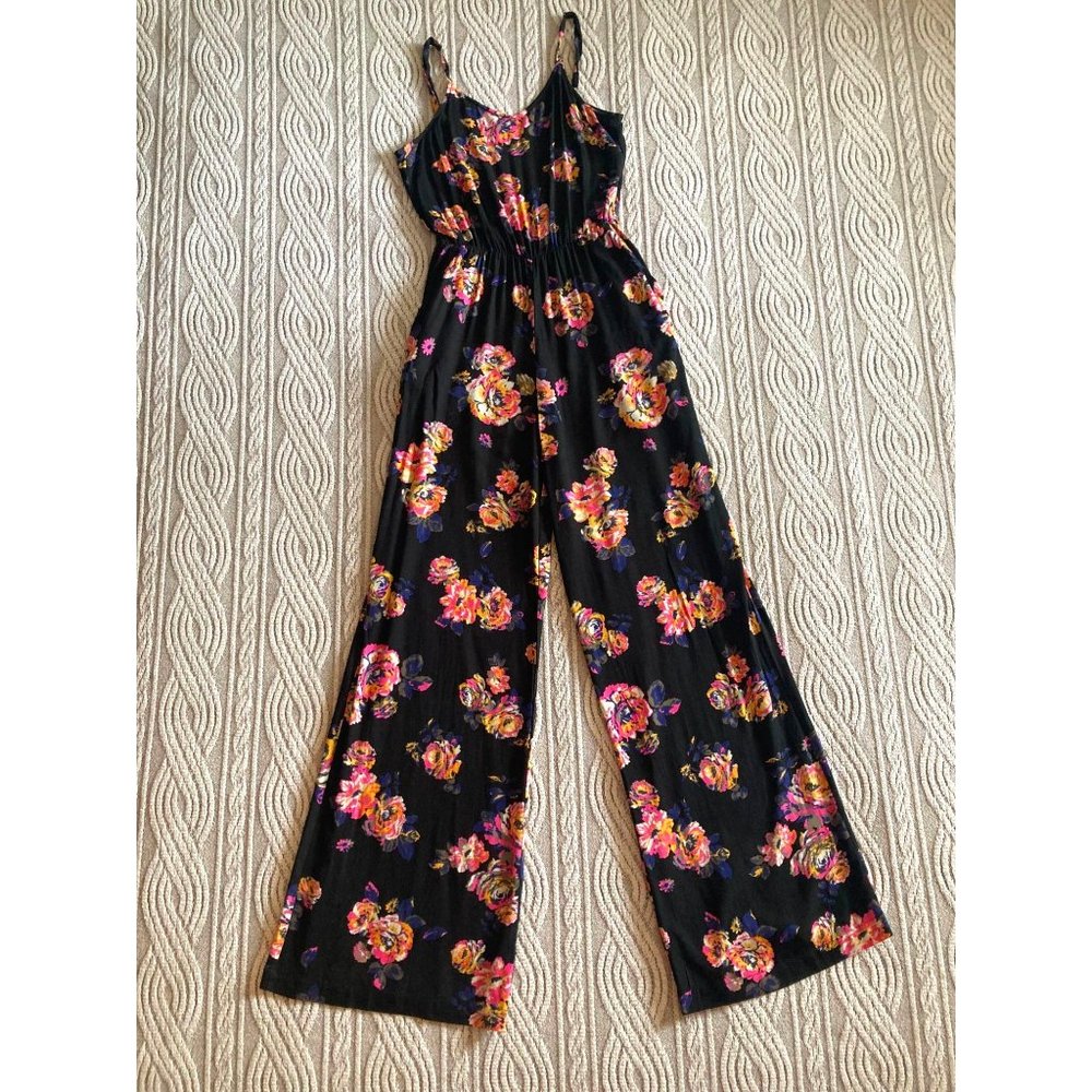 Floral Stretch Spaghetti-Strap Romper Size Small
